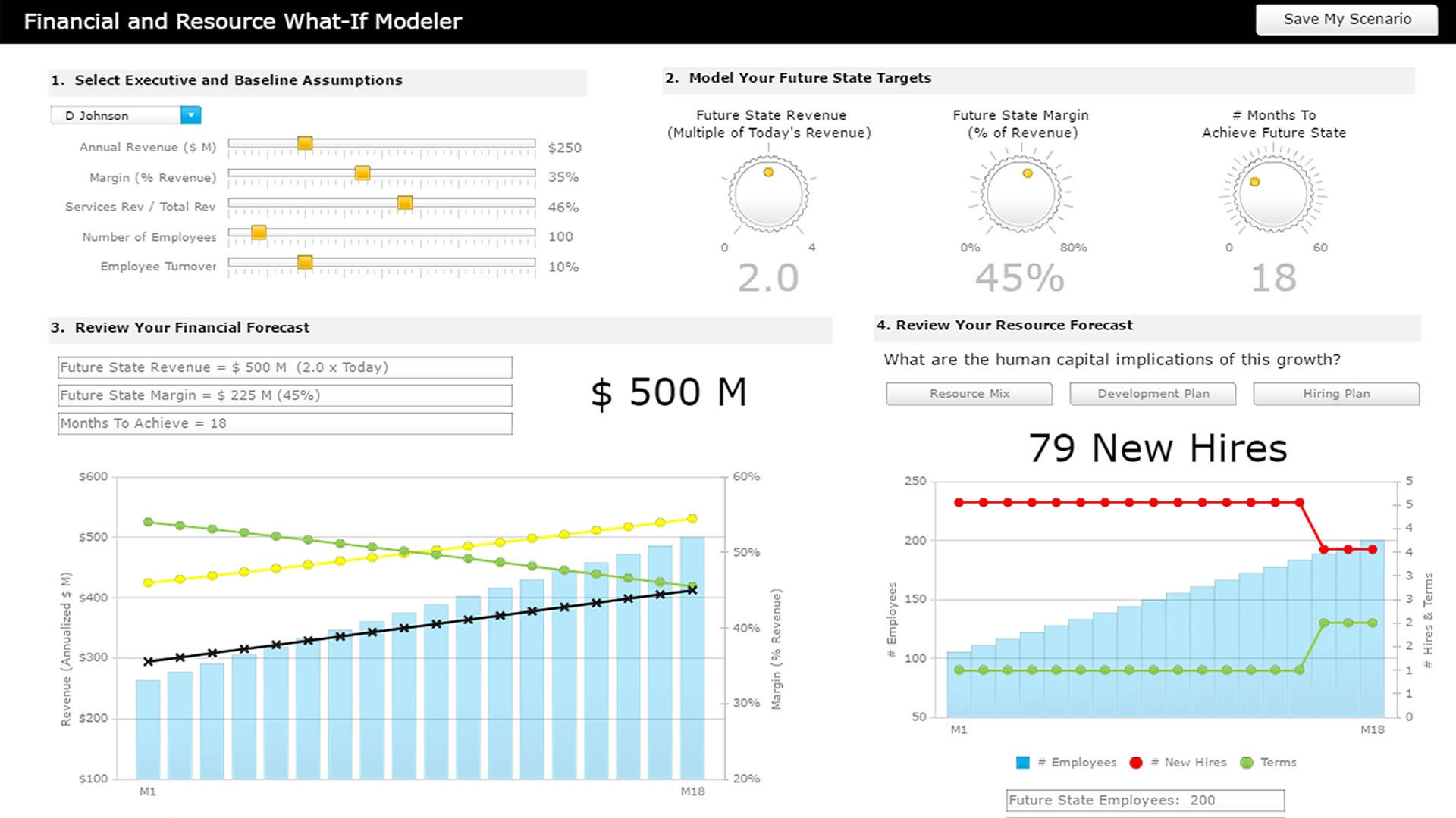 Financial & Resource What-If Modeler Demo #10074 - Inverra